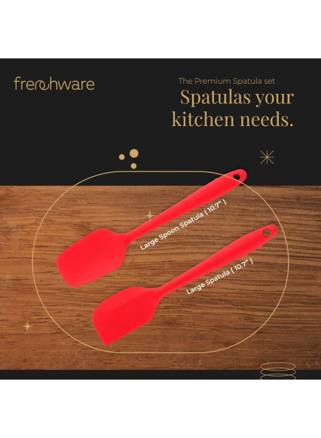 أدوات فرنسية طقم سباتولا سيليكون غير لاصق 2 قطعة (أحمر) – مقاوم للحرارة حتى 230°م، أدوات مطبخ للطهي والخبز، سيليكون غذائي خالٍ من BPA، آمن للغسالة ومعتمد FDA - Image 2